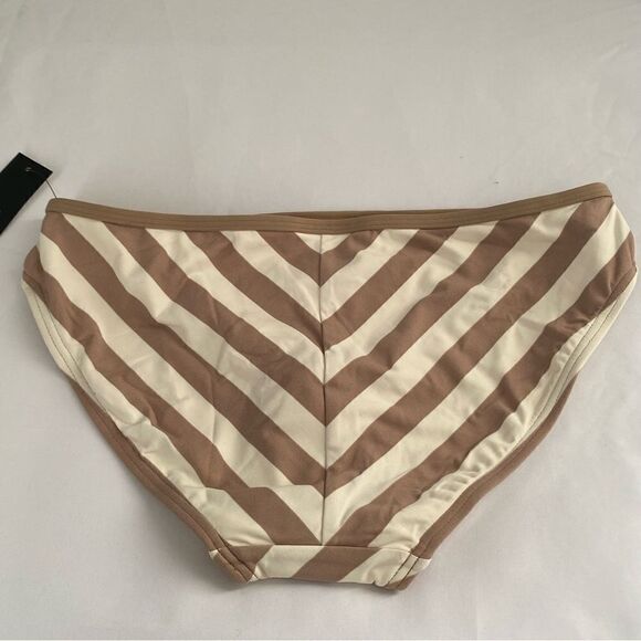 DKNY Women's Chic Stripe Spliced Classic Bikini Bottom Bare Size M - Picture 3 of 3